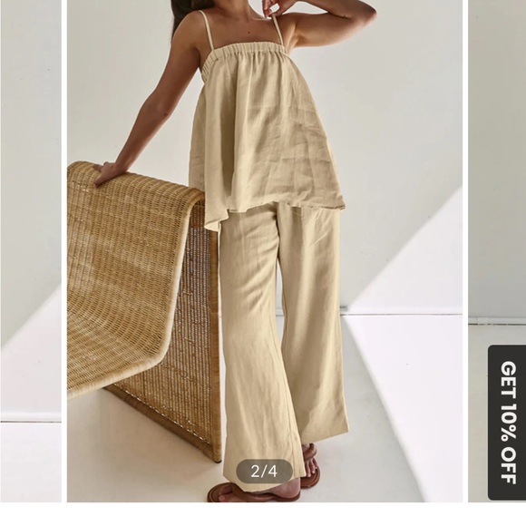 Commense Women's Khaki Cream 2-piece Set - Picture 2 of 5